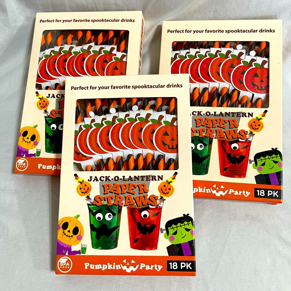 Halloween paper straws 54 pcs